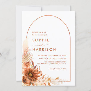Invitation Arch Terracotta Pampas Grass Tout en un Mariage