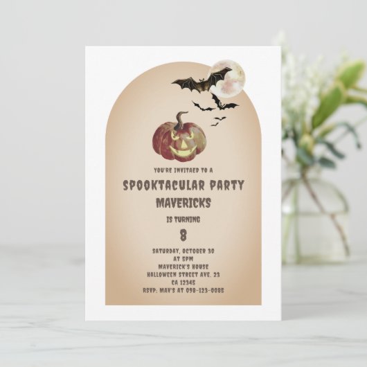 Invitation Arch Vampire Spooktacular Anniversaire (Debout devant)
