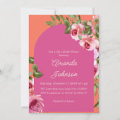 Invitation Arch Virbant rose et orange Fête des mariées flora (Devant)