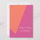 Invitation Arch Virbant rose et orange Fête des mariées flora (Dos)