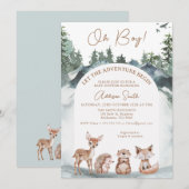 Invitation Arch Woodland Laissons l'aventure commencer le Bab (Devant / Derrière)