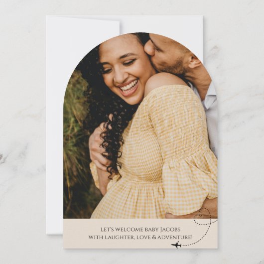 Invitation Arch World Map voyage aventure commence baby showe (Dos)