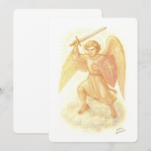 Invitation Archange avec épée (Devant / Derrière)