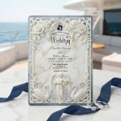 Invitation Archange et cygnes de mariage de style rococo clas