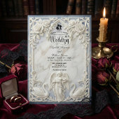 Invitation Archange et cygnes de mariage de style rococo clas