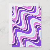 Invitation Arche à fleurs rétro violet bleu Anniversaire (Dos)