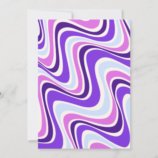 Invitation Arche à fleurs rétro violet bleu Anniversaire (Dos)