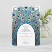 Invitation Arche Abstraite Peacock | Monogramme (Debout devant)