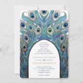 Invitation Arche Abstraite Peacock | Monogramme (Devant)