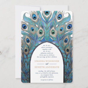 Invitation Arche Abstraite Peacock   Monogramme