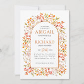 Invitation Arche avec feuilles et baies brûlé mariage orange (Devant)