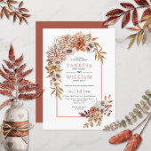 Invitation Arche avec fleurs d'automne et mariage de automne 