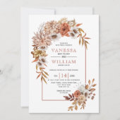 Invitation Arche avec fleurs d'automne et mariage de automne  (Devant)