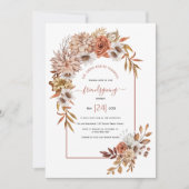 Invitation Arche avec fleurs d'automne terre cuite amis (Devant)