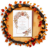 Invitation Arche avec fleurs d'automne terre cuite amis