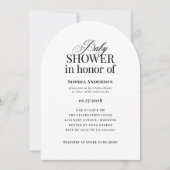 Invitation Arche | Baby shower noir et blanc de luxe classiqu (Devant)