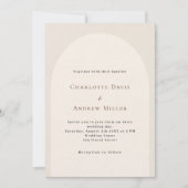 Invitation Arche beige élégant mariage de luxe (Devant)