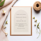 Invitation Arche beige simple mariage de luxe élégant