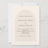 Invitation Arche beige simple mariage élégant (Devant)