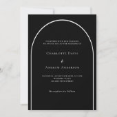 Invitation Arche blanche noire mariage moderne (Devant)