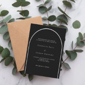 Invitation Arche blanche noire mariage moderne