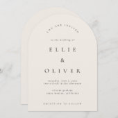 Invitation Arche Boho Beige Mariage moderne (Devant / Derrière)