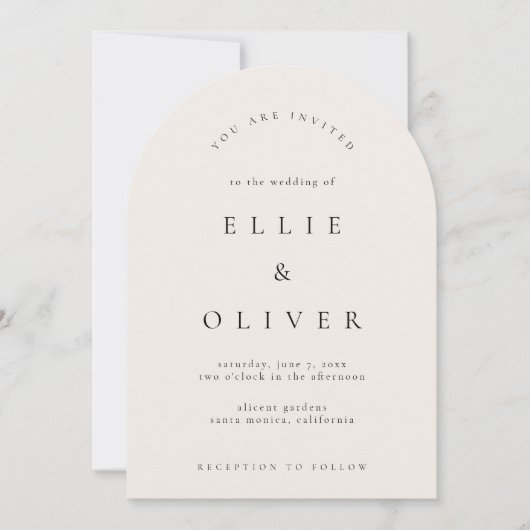 Invitation Arche Boho Beige Mariage moderne (Devant)