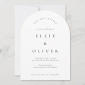Invitation Arche Boho noir et blanc Mariage moderne (Devant)