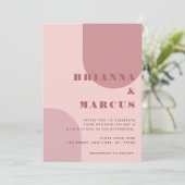 Invitation Arche Boho rose crème géométrique Tout en un Maria (Debout devant)