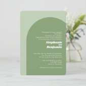 Invitation Arche Boho Vert Sage - Mariage minimal (Debout devant)