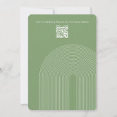 Invitation Arche Boho Vert Sage - Mariage minimal (Dos)