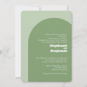 Invitation Arche Boho Vert Sage - Mariage minimal (Devant)
