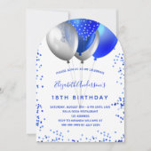 Invitation Arche d'anniversaire des ballons bleus royaux (Devant)