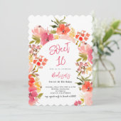 Invitation Arche d'aquarelle fleurie du jardin Boho Sweet 16 (Debout devant)