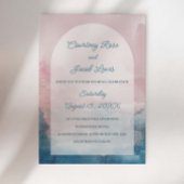 Invitation Arche d'aquarelle rose et bleu