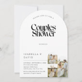 Invitation Arche de 3 photos rustique pour douche de couples  (Devant)