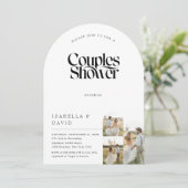Invitation Arche de 3 photos rustique pour douche de couples  (Debout devant)