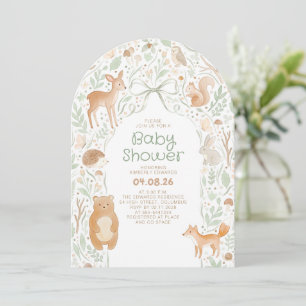 Invitation Arche de Baby Shower Animaux Mignons de la Forêt d
