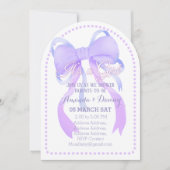 Invitation Arche de Baby shower de ruban violet (Devant)