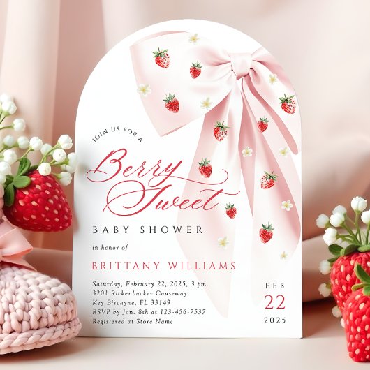 Invitation Arche de Baby shower douce à poitrine rose
