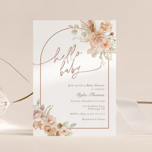 Invitation Arche de Baby shower en laiton Boho Pampas