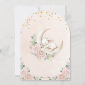 Invitation Arche de Baby shower floral rose-rose-doux (Dos)