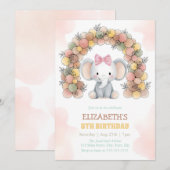 Invitation Arche de ballons éléphant mignon pour fête d'anniv (Devant / Derrière)