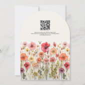Invitation Arche de code QR du Mariage Fleur sauvage Boho (Dos)