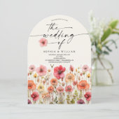Invitation Arche de code QR du Mariage Fleur sauvage Boho (Debout devant)