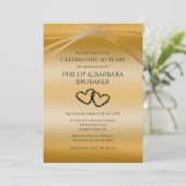 Invitation Arche de coeur originale personnalisée dorée pour  (Debout devant)