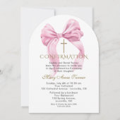 Invitation Arche de confirmation de la fille de la cou rose a (Devant)