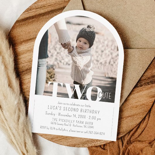 Invitation Arche de décoration photo mignonne moderne pour de