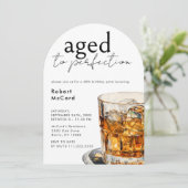 Invitation Arche de fête d'anniversaire de Whiskey âge à la p (Debout devant)