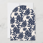 Invitation Arche de Fête des mariées Bleu Botanique Minimale (Dos)